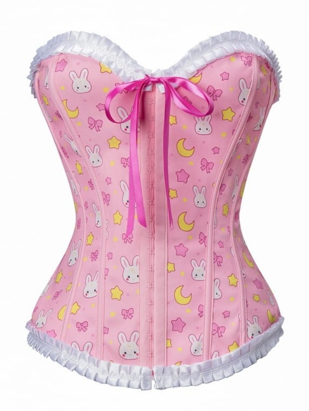 LittleforBig Usagi Moon lace-up corset pink kawaii anime bunny women's small S